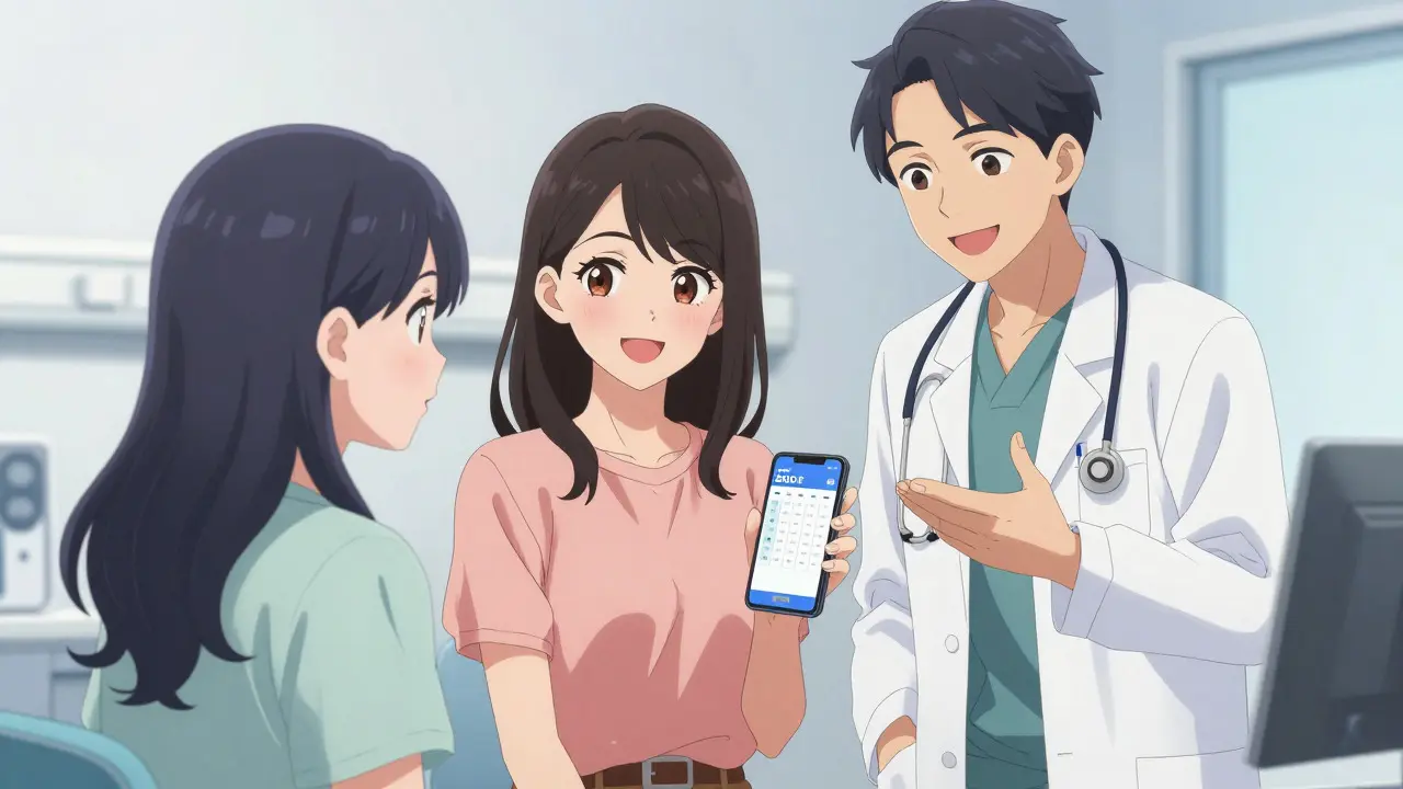 Patient discussing convenient medication options with doctor