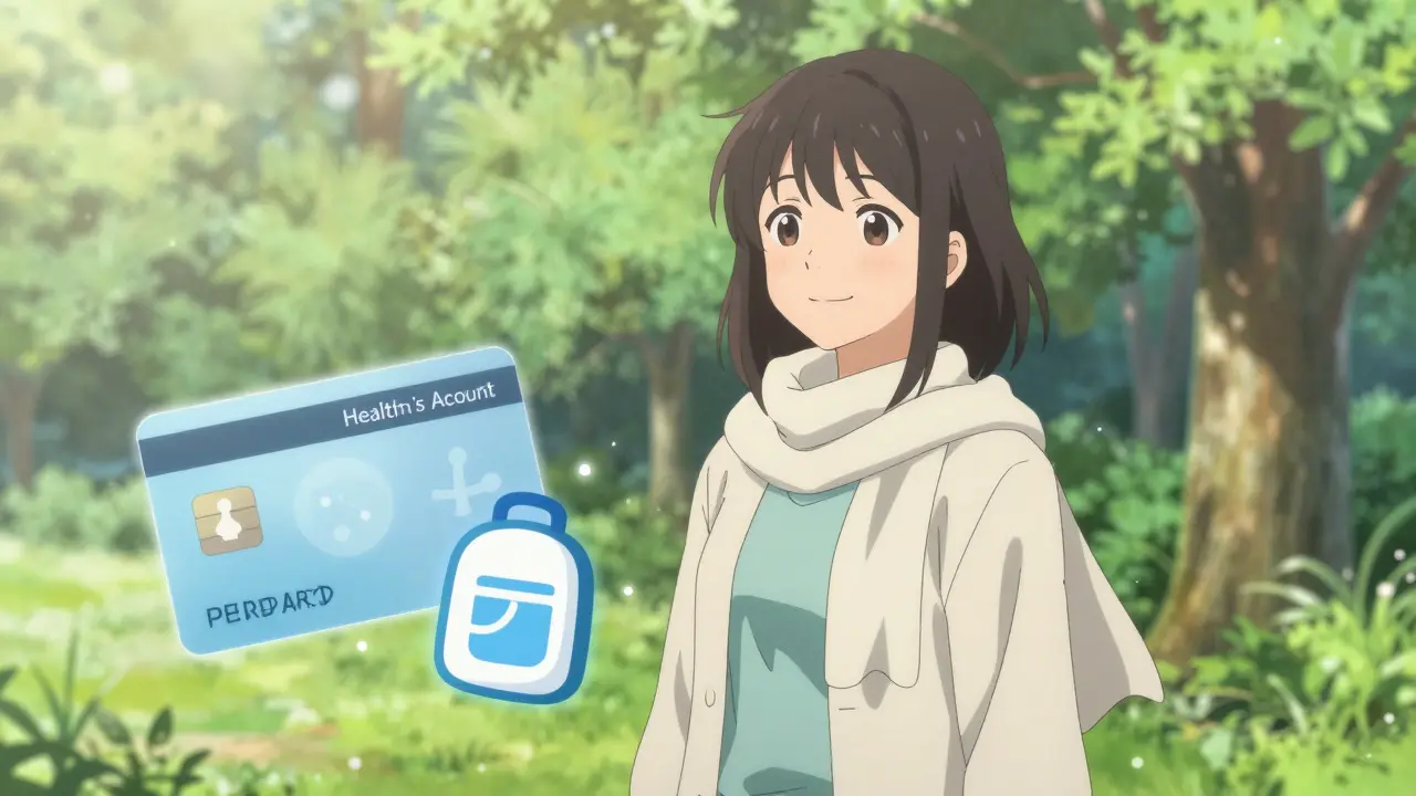 Serene anime woman enjoying outdoor air after buying allergy relief