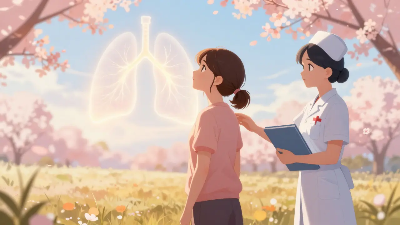 Symbolic illustration of health and hope after successful lung cancer screening